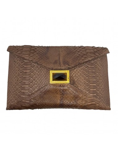 Python Snakeskin & Smokey Quartz Envelope Clutch By Kara Ross, Size: Medium plus qu'un jeu 