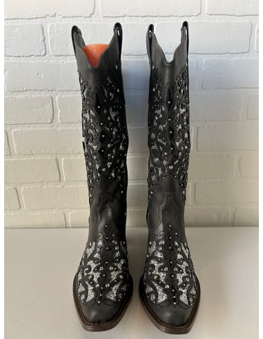 Boots Western By Clothes Mentor In Black & Silver, Size: 10.5 Pour