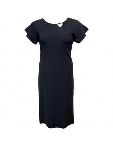 Viscose Flutter Sleeve Knit Midi Dress By Akris Punto In Black, Size: 14 brillant des détails fins