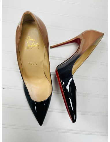 Shoes Luxury Designer By Christian Louboutin In Black & Tan, Size: 8.5 pas cher chine