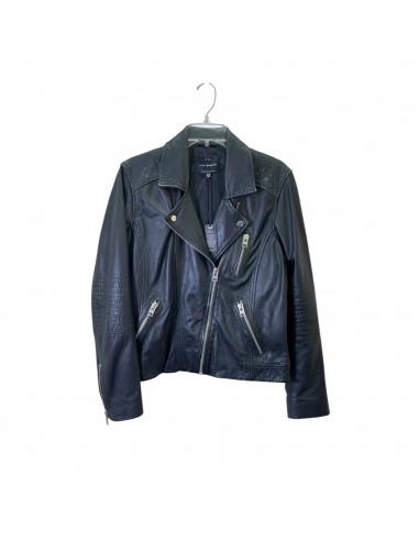 Jacket Moto Leather By Lucky Brand In Black, Size:Xl la chaussure