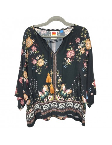 Blouse 3/4 Sleeve By Farm Rio In Floral Print, Size: L Voir les baskets